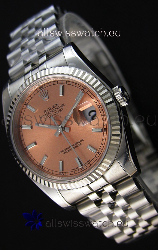 Rolex Datejust 36MM Cal.3135 Movement Swiss Replica Champange Dial Jubilee Strap - Ultimate 904L Steel Watch 