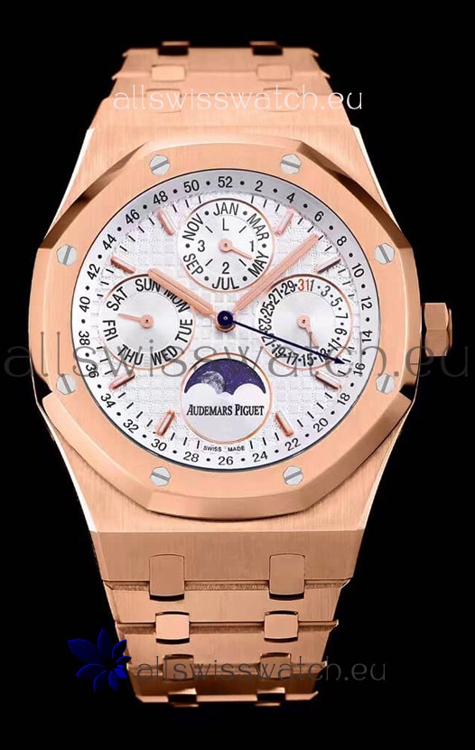Audemars Piguet Royal Oak Perpetual Calendar Swiss Replica 904L Steel in Rose Gold Casing