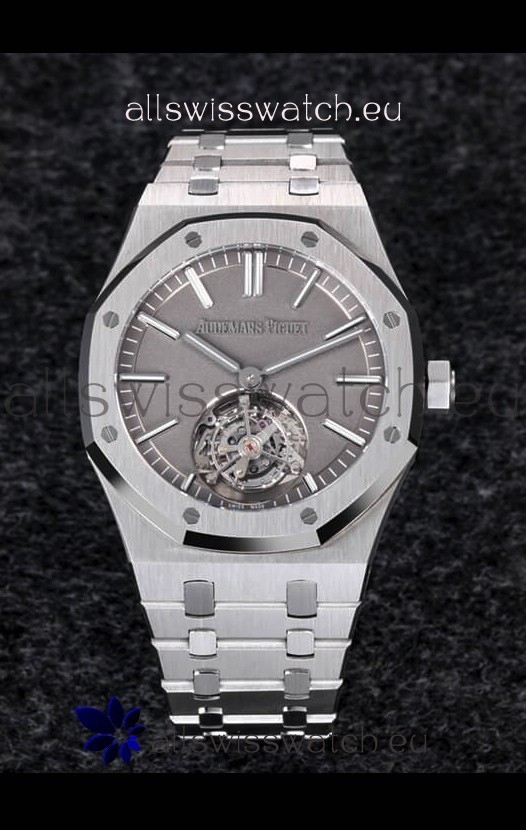 Audemars Piguet Royal Oak Tourbillon 41mm Blue Dial in 904L Casing - Sandblasted Smoked Grey Dial