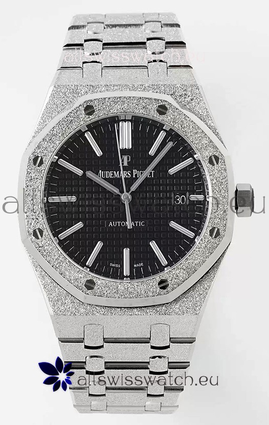 Audemars Piguet Royal Oak 15410BC 41MM Black Dial 904L Steel CALIBRE 3120 Movement 1:1 Mirror Replica