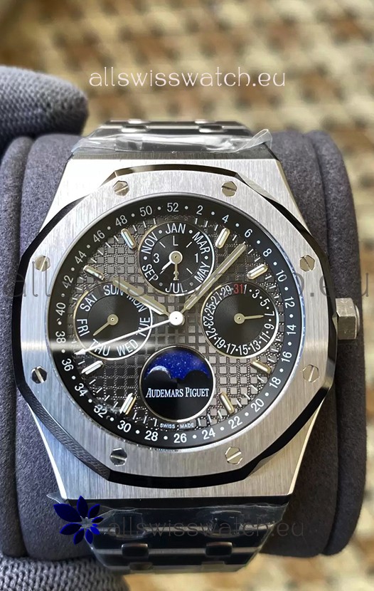 Audemars Piguet Royal Oak Perpetual Calendar Swiss Replica 904L Steel in Grey Dial 