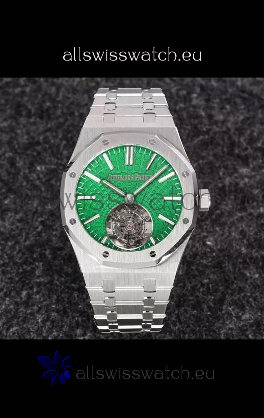 Audemars Piguet Royal Oak Flying Tourbillon 41mm Green Dial in 904L Casing - Green Tapisserie Dial