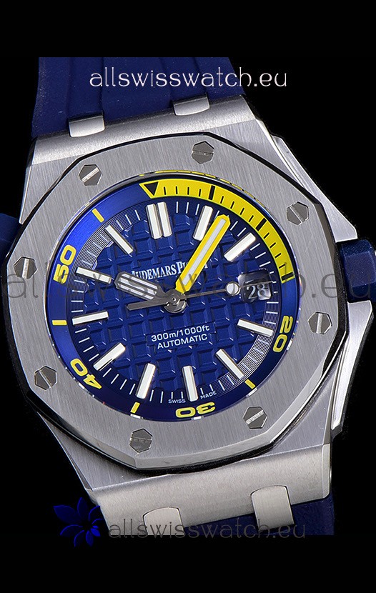 Audemars Piguet Royal Oak Diver Swiss Replica Watch Blue Dial 1:1 Quality 3120 Movement 904L Steel 