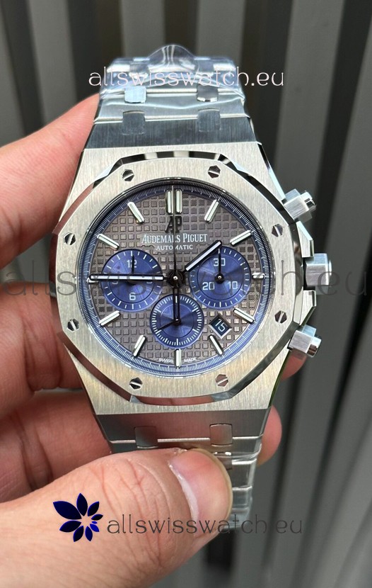 Audemars Piguet Royal Oak Chronograph Grey Dial Steel Strap Swiss Replica Watch