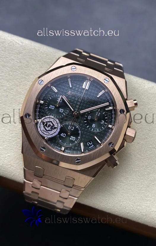 Audemars Piguet Royal Oak Super Clone - Green Dial Rose Gold Casing 41MM