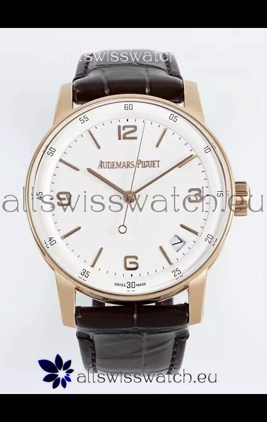 Audemars Piguet CODE 11.59 15210R Swiss Replica Watch in Rose Gold White Dial 41MM