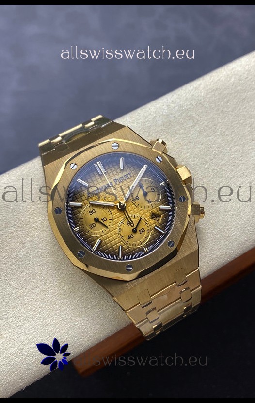 Audemars Piguet Royal Oak 50th Anniversary Super Clone - Rose Gold Casing Gold Dial in 41MM