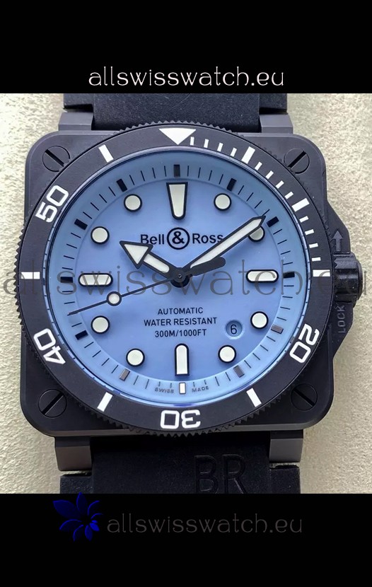 Bell & Ross BR03-92 Divers Edition PVD Coated 1:1 Mirror Replica Blue Dial