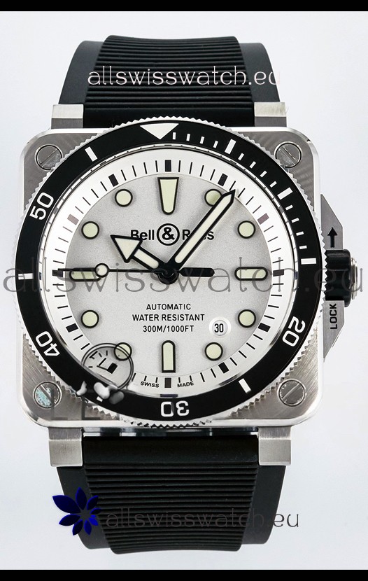 Bell & Ross BR03-92 Diver Stainless Steel - White Dial Swiss Replica Watch 1:1 Mirror Replica