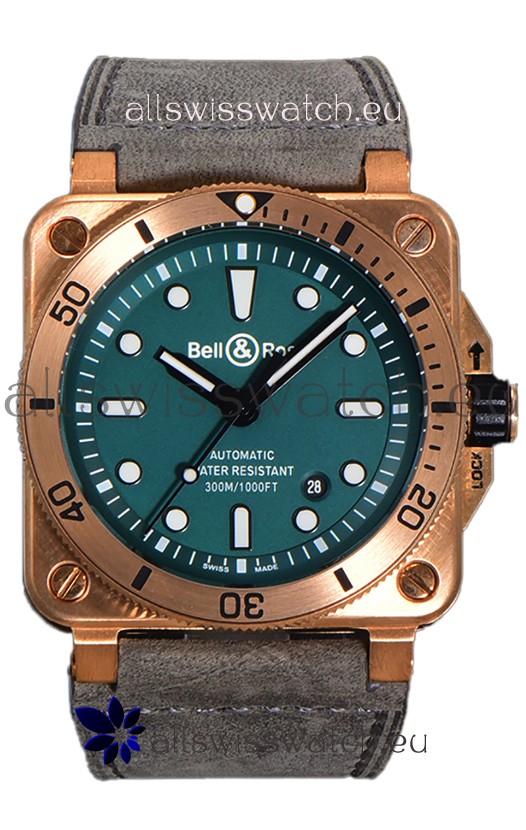 Bell & Ross BR03-92 Diver Green Dial Bronze Casing Swiss Replica Watch 1:1 Mirror Replica
