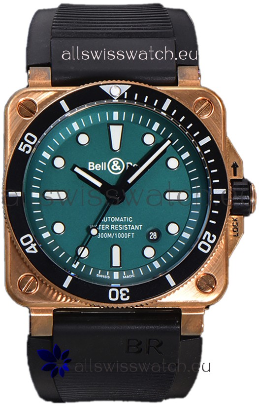 Bell & Ross BR03-92 Diver Green Dial Bronze Casing Swiss Replica Watch 1:1 Mirror Replica