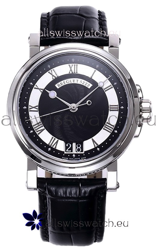 Breguet Marine Automatic Big Date 5817 Stainless Steel Watch with in Black Dial 