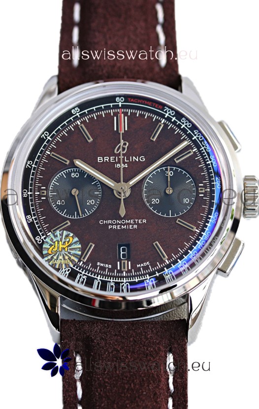 Breitling Premier B01 Chronograph 42 Edition Steel Casing Centenary Brown Dial - 1:1 Mirror Replica Watch