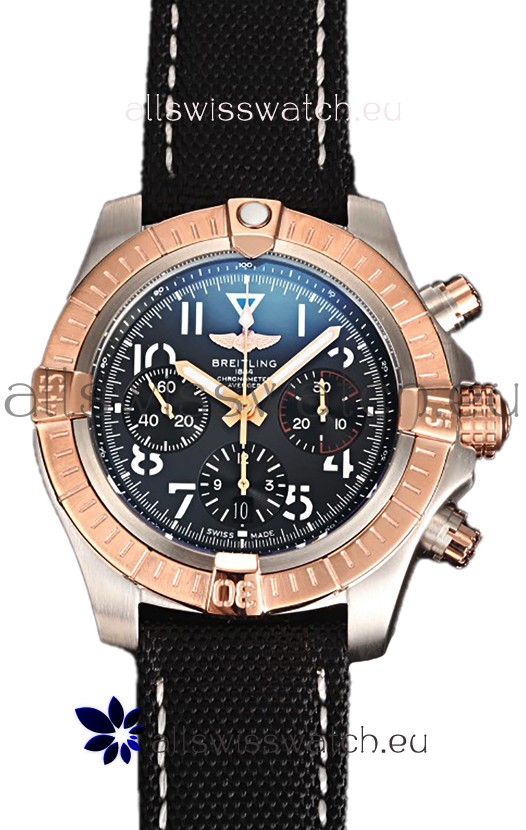 Breitling Avenger Chronograph 45 Two Tone Black Dial 1:1 Mirror Swiss Replica Watch 