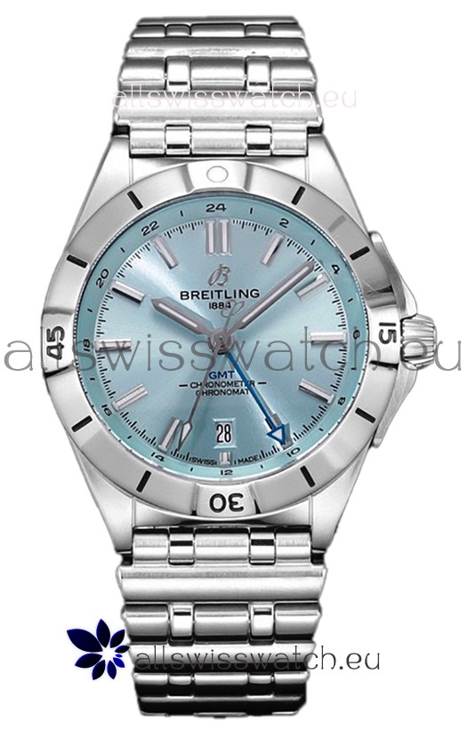 Breitling Chronomat Automatic GMT 40 Light Blue Dial 1:1 Mirror Swiss Replica Watch 