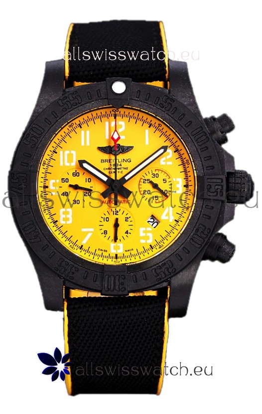 Breitling Avenger Hurricane Chronograph Yellow Dial 1:1 Mirror Swiss Replica Watch 