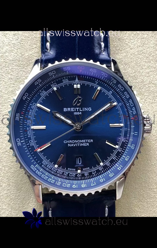 Breitling Navitimer 1 Automatic Swiss Replica Watch in Blue Dial - Leather Strap