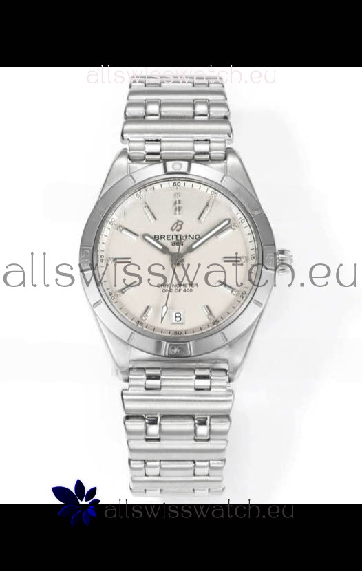 Breitling Chronomat 36MM Stainless Steel Casing 1:1 Mirror Replica Watch White Dial