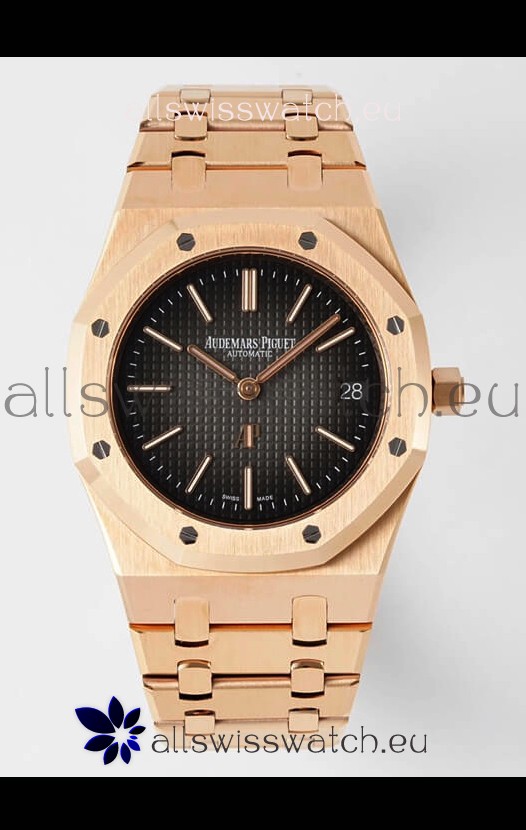 Audemars Piguet Royal Jumbo Oak Extra Thin Swiss Replica Rose Gold - 1:1 Mirror Replica Watch