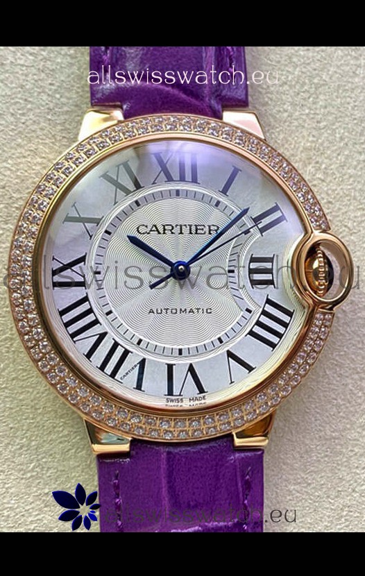 Ballon De Cartier Swiss Automatic 1:1 Mirror Quality 36MM in Rose gold Casing