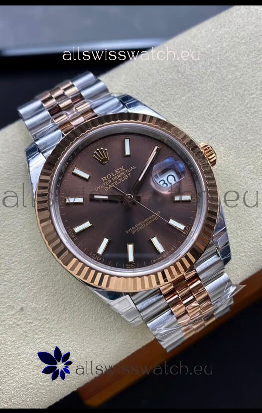 Rolex Datejust 126331 41MM ETA 3235 Swiss 1:1 Mirror Replica Watch in Rose Gold 904L Steel - 1:1 Mirror
