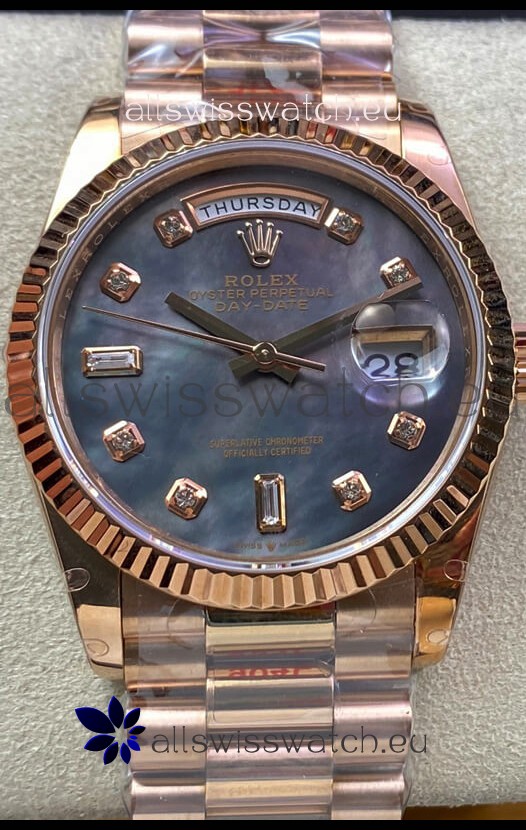 Rolex Day Date 36MM 118235 Rose Gold in Pearl Dial 1:1 Mirror Replica Watch