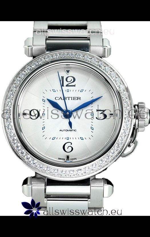 Pasha De Cartier 1:1 Mirror Quality Automatic Swiss Replica Watch 35MM Stainless Steel 