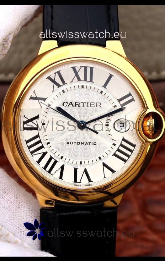 Ballon De Cartier Automatic 1:1 Mirror Replica Yellow Gold in 904L Steel Casing - 42MM