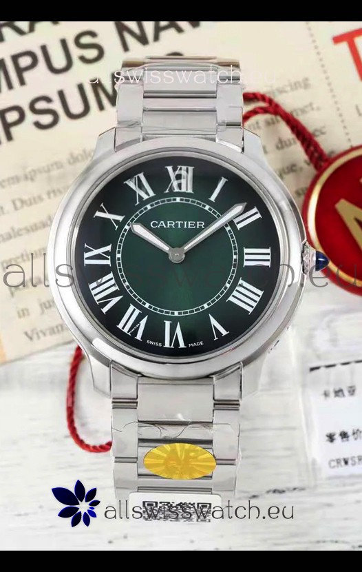 Cartier Ronde Must 36MM Swiss Quartz Green Dial 1:1 Mirror Swiss Replica Watch 