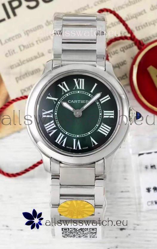Cartier Ronde Must 29MM Swiss Quartz Green Dial 1:1 Mirror Swiss Replica Watch 