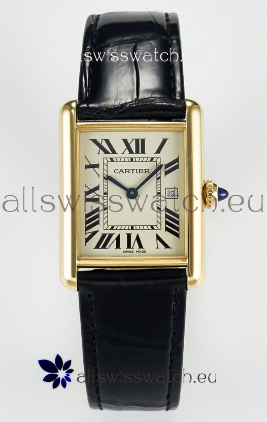 Tank Must Cartier Super Clone Edition 33.7 Watch in Yellow Gold Casing 