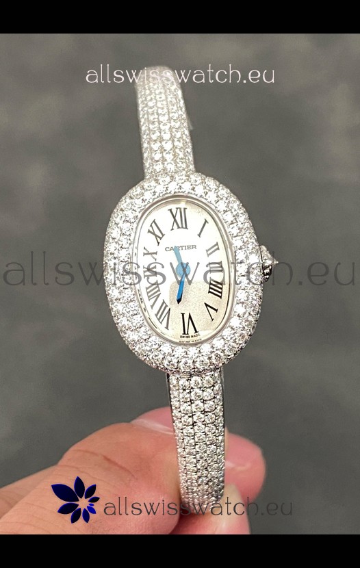 Baignoire De Cartier Diamonds Paved Super Clone Quartz Replica Watch