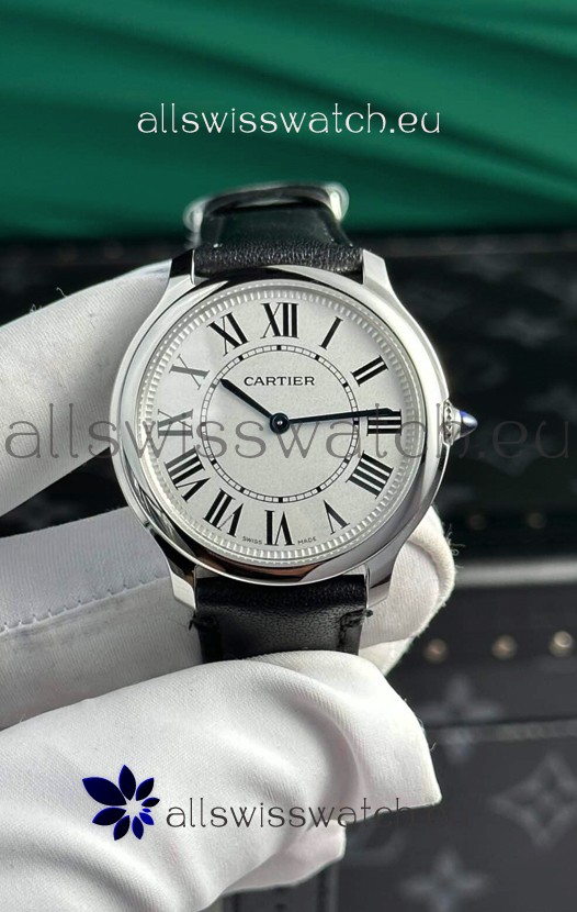 Cartier Ronde Must 36MM Swiss Quartz 1:1 Mirror Swiss Replica Leather Strap Watch