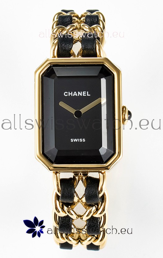 Chanel Premiere Edition Originale Watch in Black & Gold Chains Swiss Quartz Watch