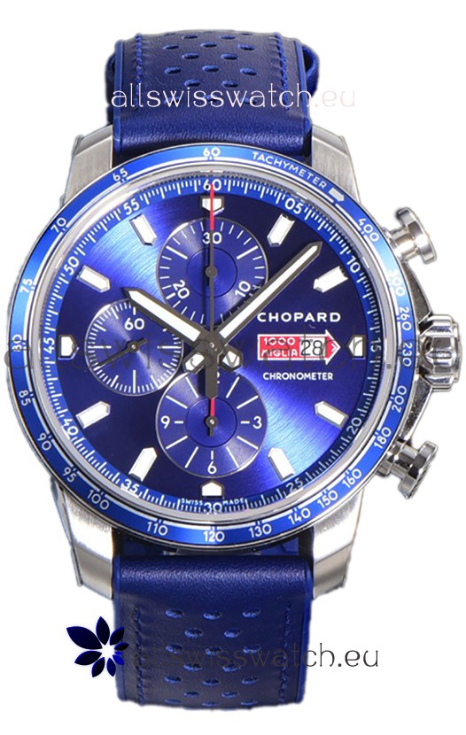 Chopard Mille Miglia GTA Chronograph Blue Dial - Steel Casing 1:1 Mirror Replica Watch 