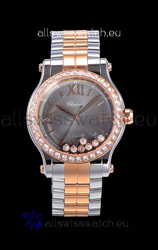 Chopard Happy Sport 1:1 Mirror Swiss Automatic Replica Watch 36MM Two Tone Rose Gold Casing