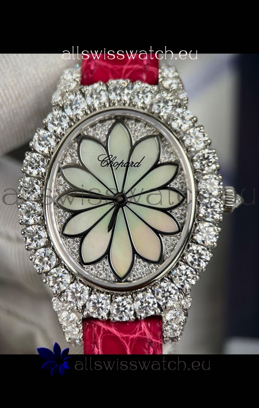 Chopard Super Clone L'Heure du Diamant Mossanites Steel Casing Watch 34MM