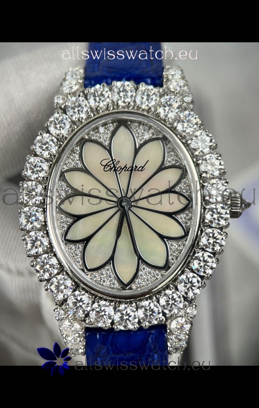 Chopard Super Clone L'Heure du Diamant Mossanites Steel Casing Watch 34MM