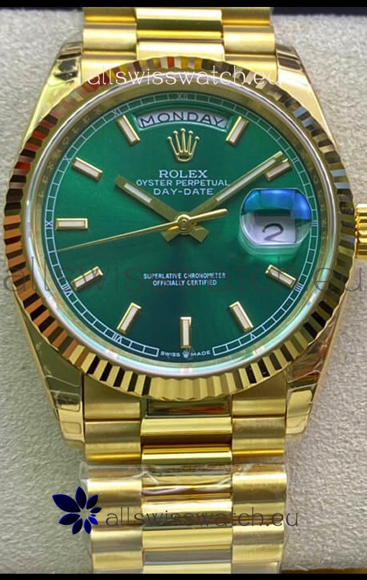 Rolex Day Date 118238 Presidential 18K Yellow Gold Watch 36MM - Green Dial 1:1 Mirror Quality