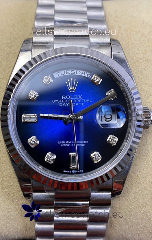 Rolex Day Date Presidential 904L Steel 36MM - Blue Dial 1:1 Mirror Quality Watch