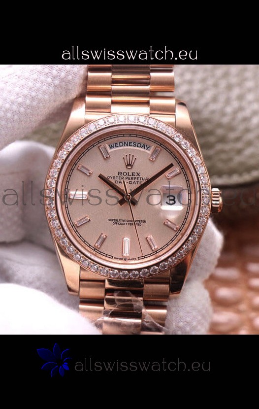 Rolex Day Date Presidential 904L Steel Rose Gold 40MM - Gold Dial 1:1 Mirror Quality Watch