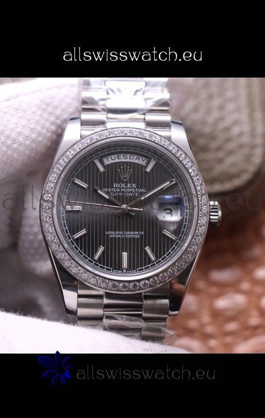Rolex Day Date Presidential 904L Steel 40MM - Dark Grey Dial 1:1 Mirror Quality Watch