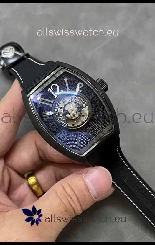 Franck Muller Curvex Grand Central Tourbillon Black Carbon Casing Watch in 1:1 Mirror Replica Watch 