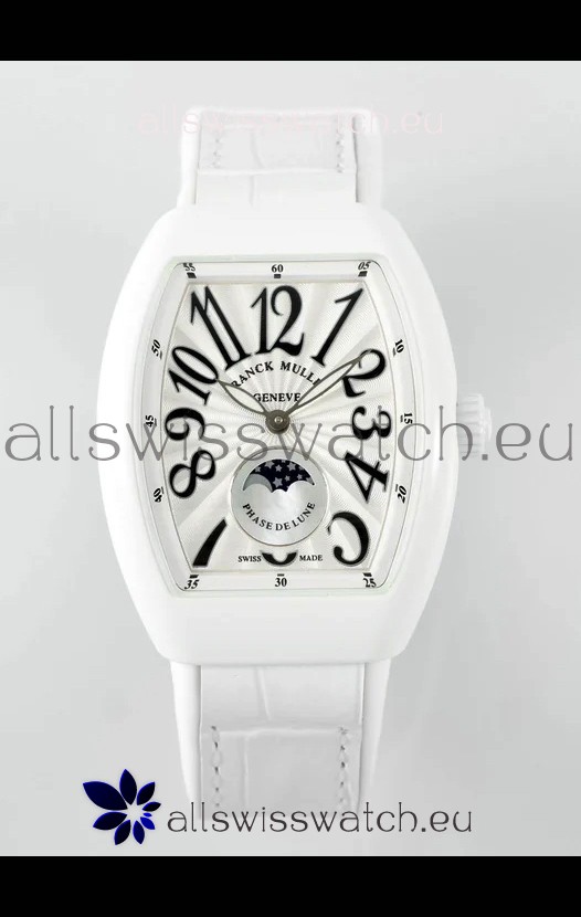 Franck Muller Vanguard Moonphase V32 Ceramic Casing - White Dial in Automatic Movement