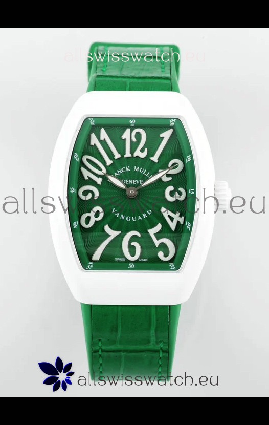 Franck Muller Vanguard Yachting V32 Ceramic Casing Green Dial/Strap Swiss Replica Watch 