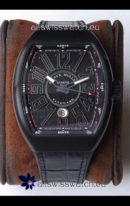 Franck Muller Vanguard DLC Coated Casing Black Indexes Swiss Watch