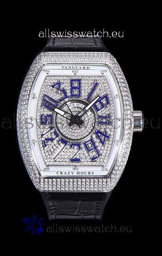 Franck Muller Vanguard Crazy Hours Edition Swiss Replica Watch - Blue Numerals