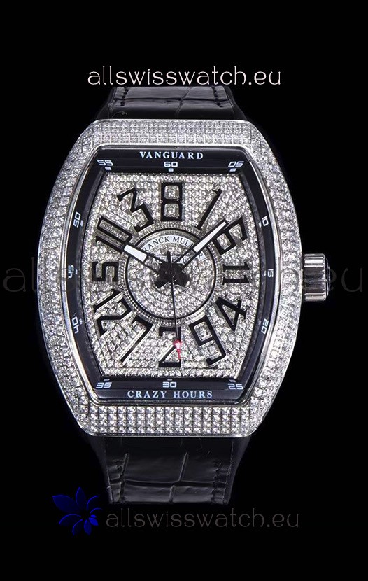 Franck Muller Vanguard Crazy Hours Edition Swiss Replica Watch - Black Numerals