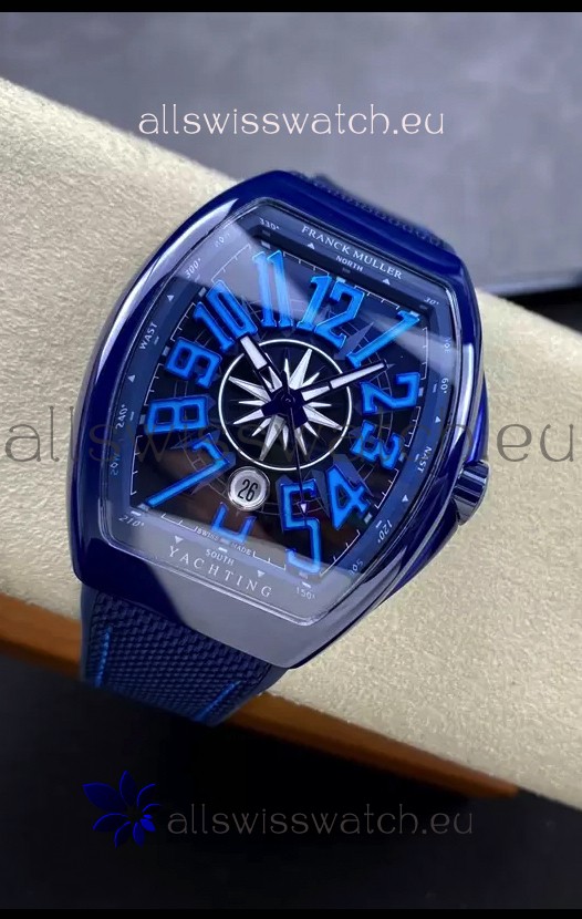 Franck Muller Vanguard Yachting Blue Ceramic 1:1 Mirror Swiss Replica Watch