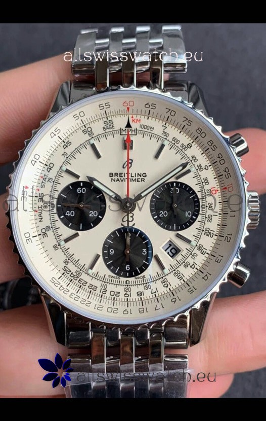 Breitling Navitimer 1 B01 Chronograph Edition 43MM - White Dial 904L 1:1 Mirror Replica Watch